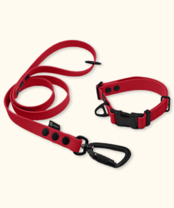 Endurance Set: obojek Park + vodítko Peak: Červený